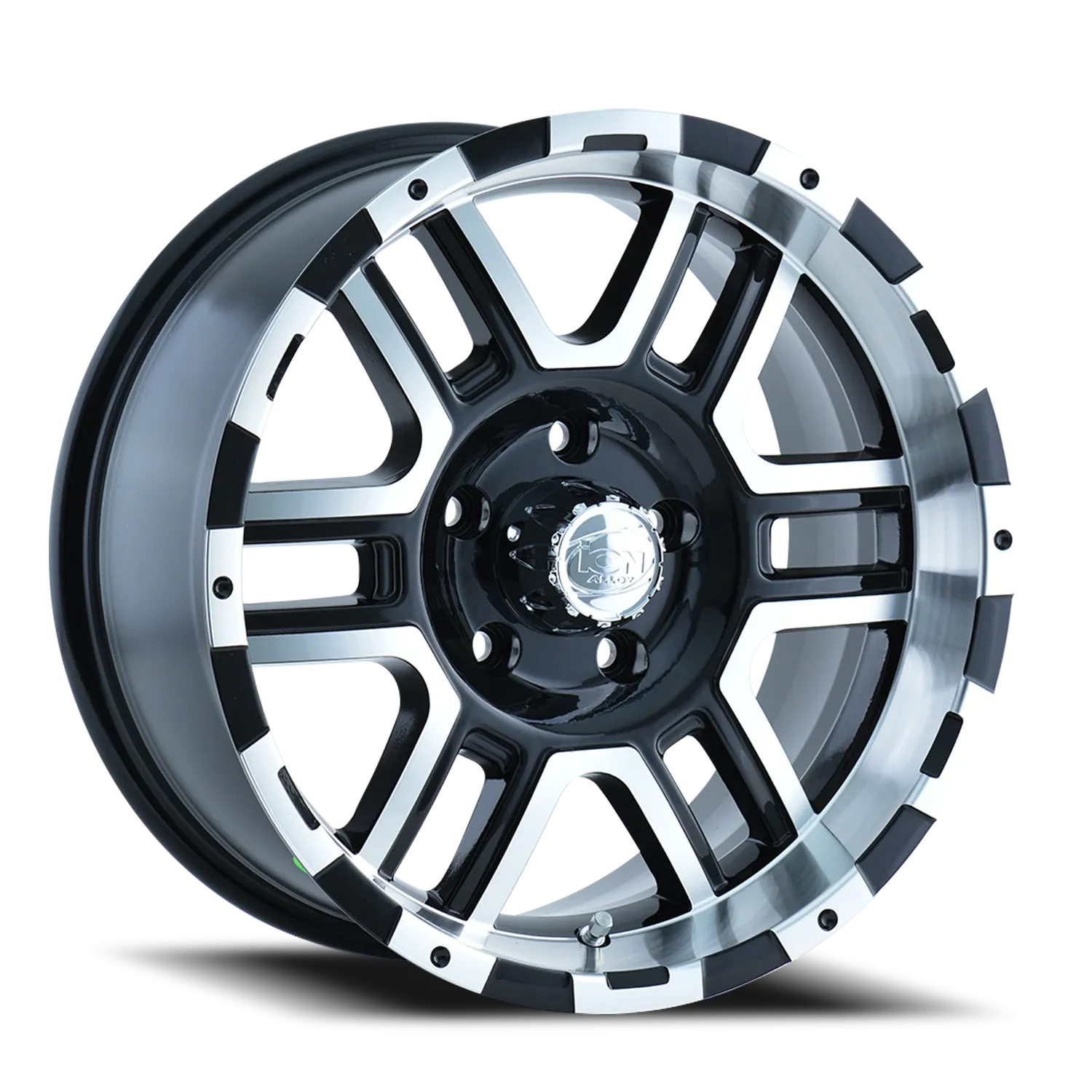 ION 179 SATIN BLACK MACHINED 16X8 BLACK WITH MACHINED LIP