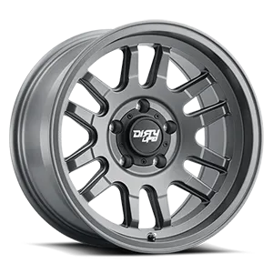 DIRTY LIFE CANYON 9310 SATIN GRAPHITE 17X9 MATTE BLACK W/SIMULATED RING