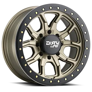 DIRTY LIFE DT-1 9303 SATIN BRONZE 17X9 MATTE BLACK W/SIMULATED RING