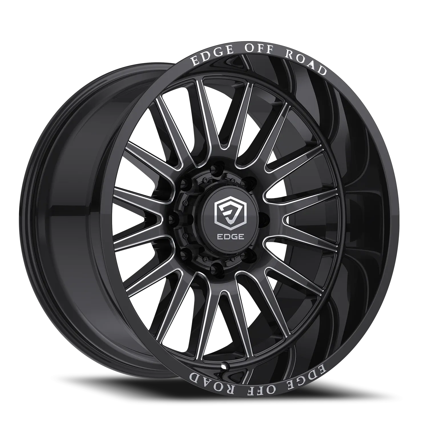 TIS 560BM 20X10 GLOSS BLACK W/MILLED ACCENTS