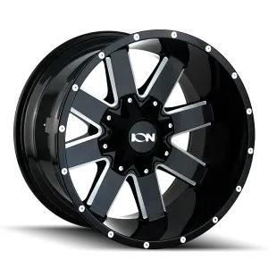 ION 141 GLOSS BLACK MILLED 18X9 MATTE BLACK