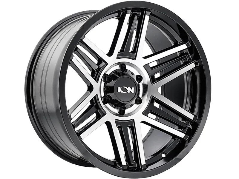 ION 147 GLOSS BLACK MACHINED 17X9 BLACK WITH MACHINED LIP