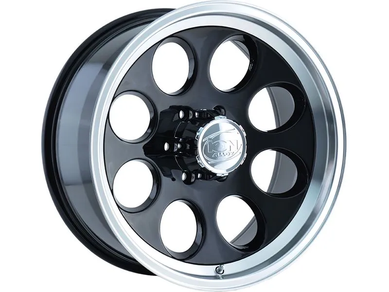 ION 171 GLOSS BLACK MACHINED 15X8 BLACK WITH MACHINED LIP