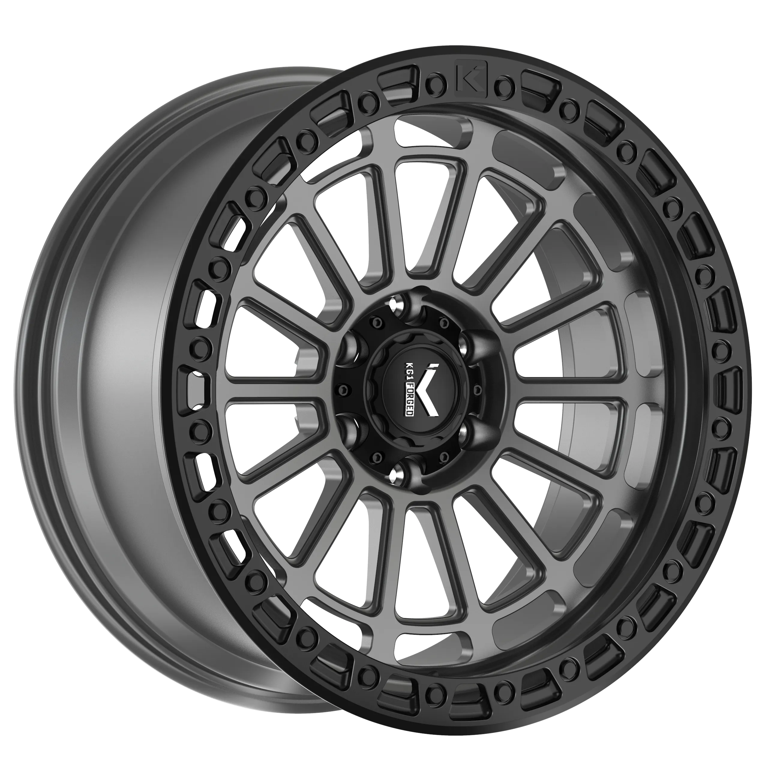 KG1 FORGED LIFTER-KO 17X9 ANTHRACITE BLACK (OR ANTHRACITE / BLACK RING)