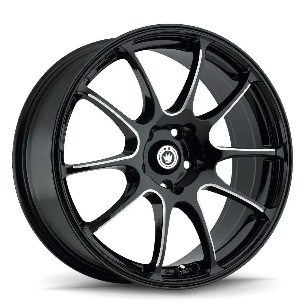 KONIG 24B ILLUSION 17X7 Gloss Black with Ball Cut Machined Spoke Accents