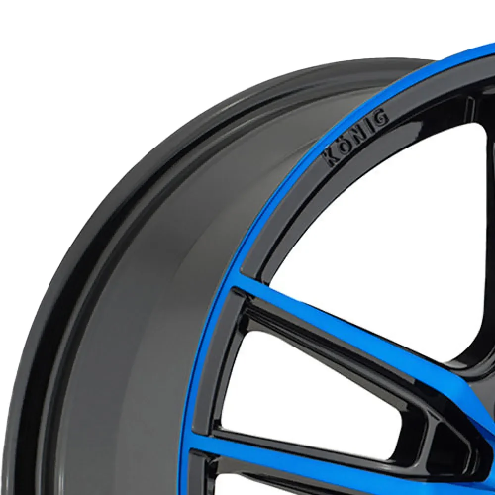 KONIG 55BB MYTH 16X7.5 Gloss Black with Blue Tinted Clear-Coat