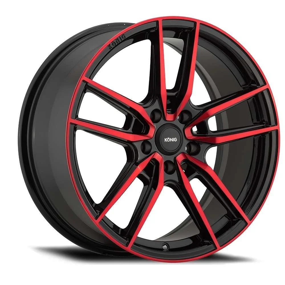 KONIG 55BR MYTH 18X8 Gloss Black with Red Tinted Clear-Coat