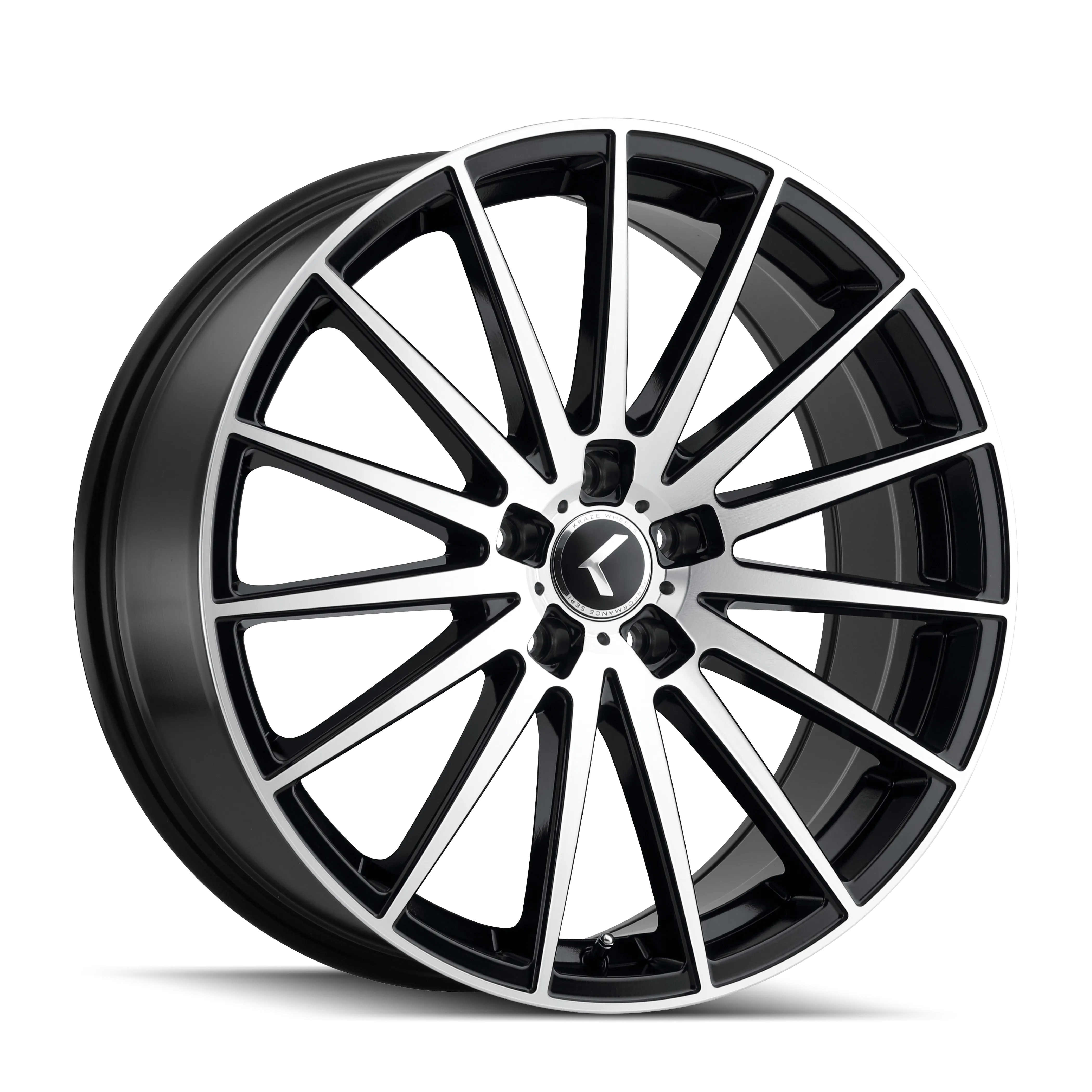 KRAZE COSMOS KR194 GLOSS BLACK MACHINED 17X8 BLACK/MACHINED FACE