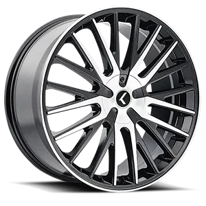 KRAZE DOUBLE DOWN KR185 GLOSS BLACK MACHINED 22X8.5 BLACK/MACHINED FACE