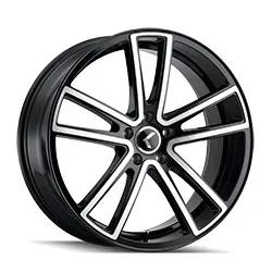 KRAZE LUSSO KR190 GLOSS BLACK MACHINED 22x8.5 Black/Machined Face