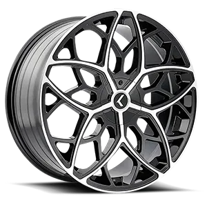KRAZE RICOCHET KR184 GLOSS BLACK MACHINED 22X8.5 BLACK/MACHINED FACE