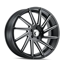 KRAZE SPINNER KR181 GLOSS BLACK MACHINED 22x8.5 Black/Machined Face