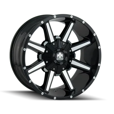 MAYHEM ARSENAL 8104 GLOSS BLACK MACHINED 17X9 GLOSS BLACK