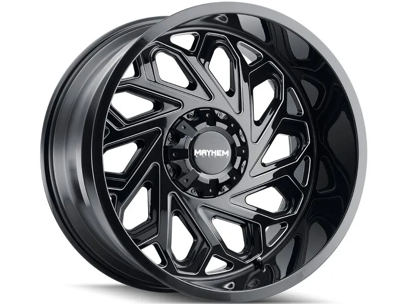 MAYHEM ESSEX 8112 GLOSS BLACK MILLED 20X10 GLOSS BLACK/MILLED SPOKES