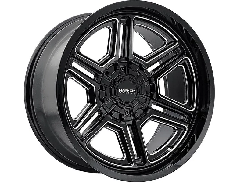 MAYHEM HERMOSA 8117 GLOSS BLACK MILLED 20X10 GLOSS BLACK/MILLED SPOKES