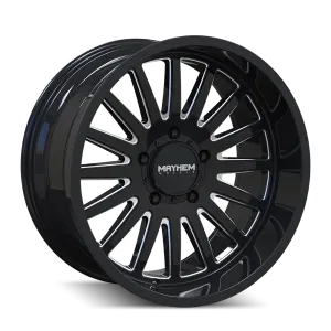 MAYHEM UTOPIA 8114 GLOSS BLACK MILLED 22x12 Gloss Black/Milled Spokes