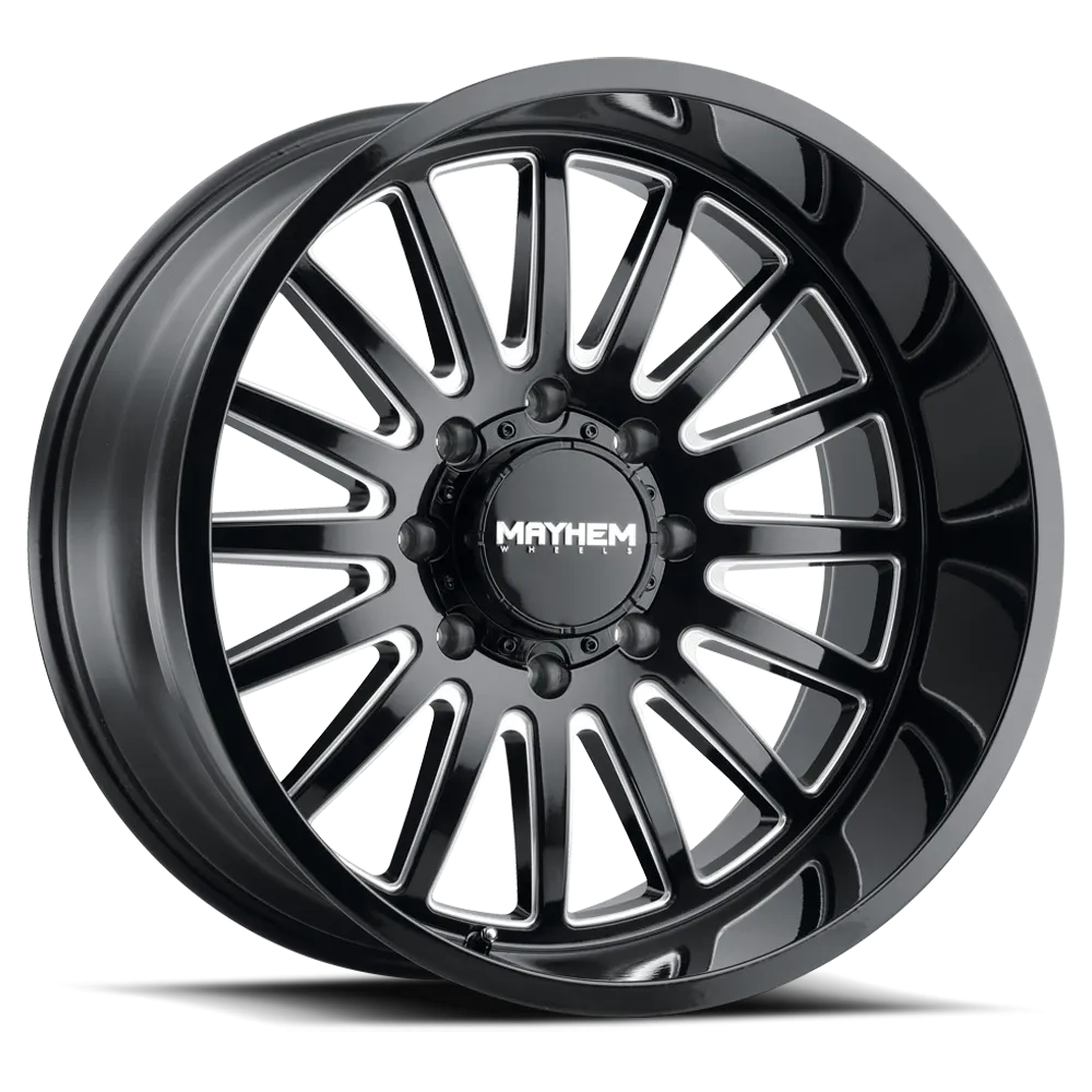 MAYHEM UTOPIA 8114 GLOSS BLACK MILLED 20X10 GLOSS BLACK/MILLED SPOKES