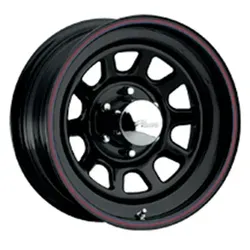 PACER 342B Black Daytona 15X10 Black w/Red & Blue Pin Stripes