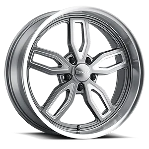 RIDLER 608 GLOSS GREY MILLED 18X9 GLOSS GREY/MACHINED LIP