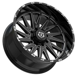 TIS 547BM 20X10 GLOSS BLACK W/MILLED ACCENTS