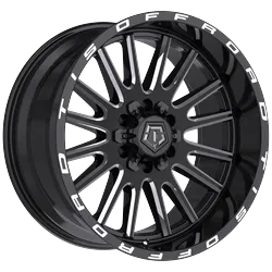 TIS 567BM 20X9 GLOSS BLACK W/MILLED ACCENTS