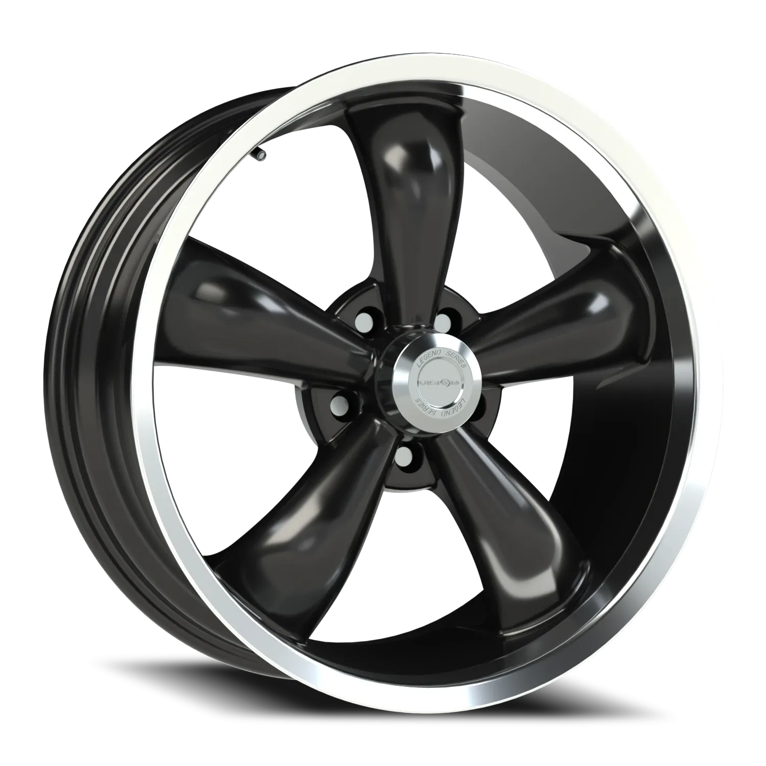 VISION 142 18X8.5 GLOSS BLACK MACHINED LIP